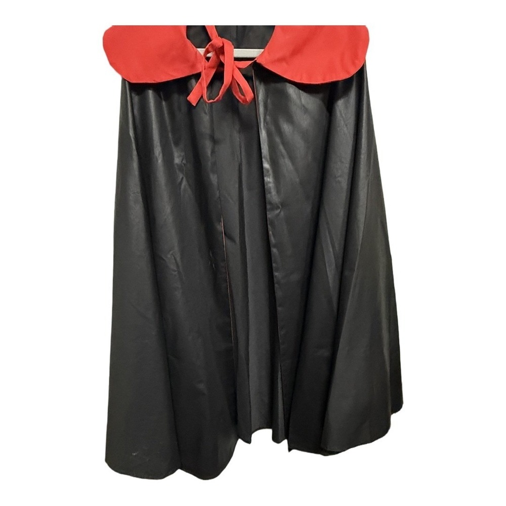 Handmade Vampire Cape Black Red Adult One Size Gothic Dracula Halloween Costume - Picture 3 of 4